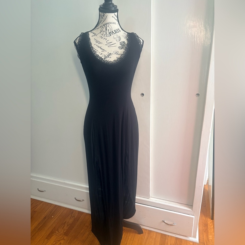 One-of-a-Kind Custom Long Black Dress - Picture 2 of 10